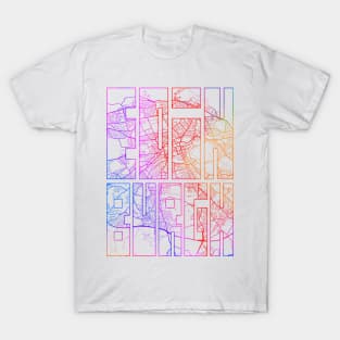 Edinburgh, Scotland City Map Typography - Colorful T-Shirt